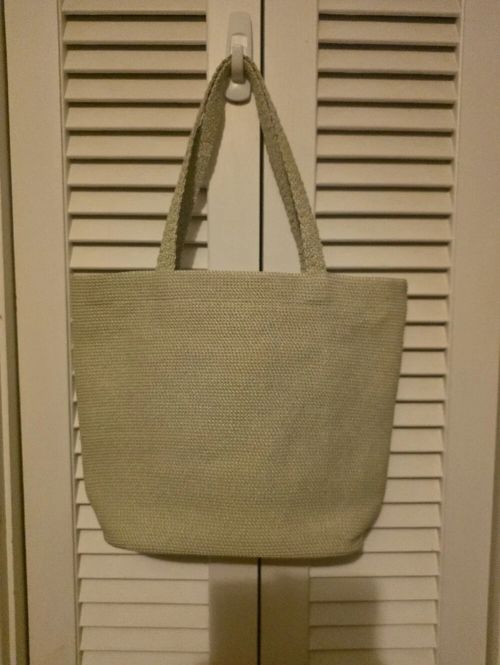 Talbots Woven Tote in Light Beige, Sage Green, Cream -Like New!!